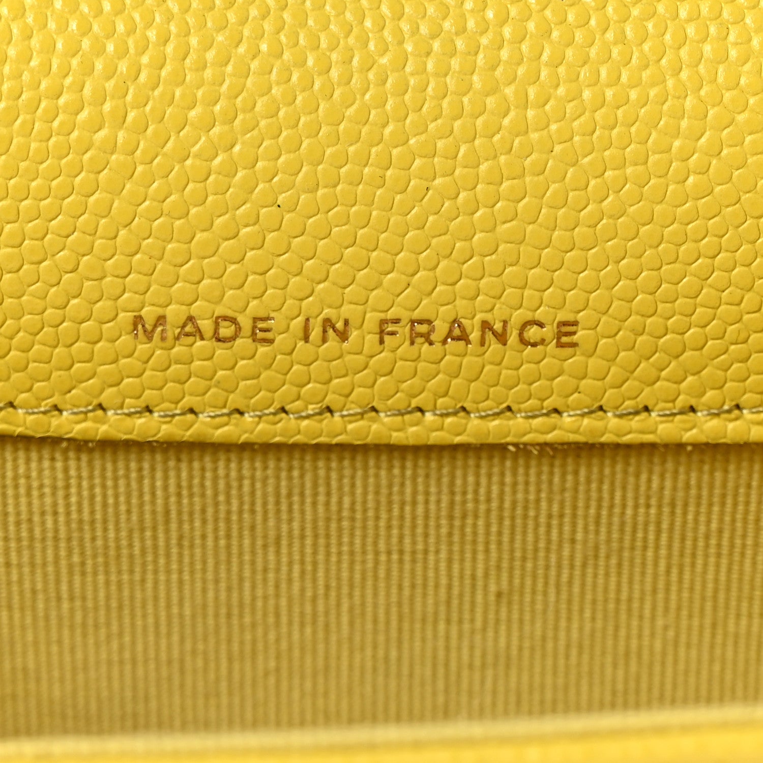 Chanel Caviar Quilted Flap Card Holder Wallet Yellow 7 of 12