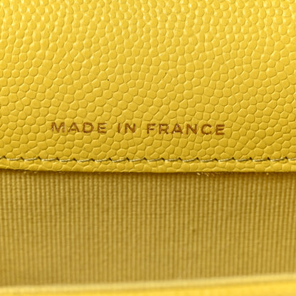 Chanel Caviar Quilted Flap Card Holder Wallet Yellow 7 of 12