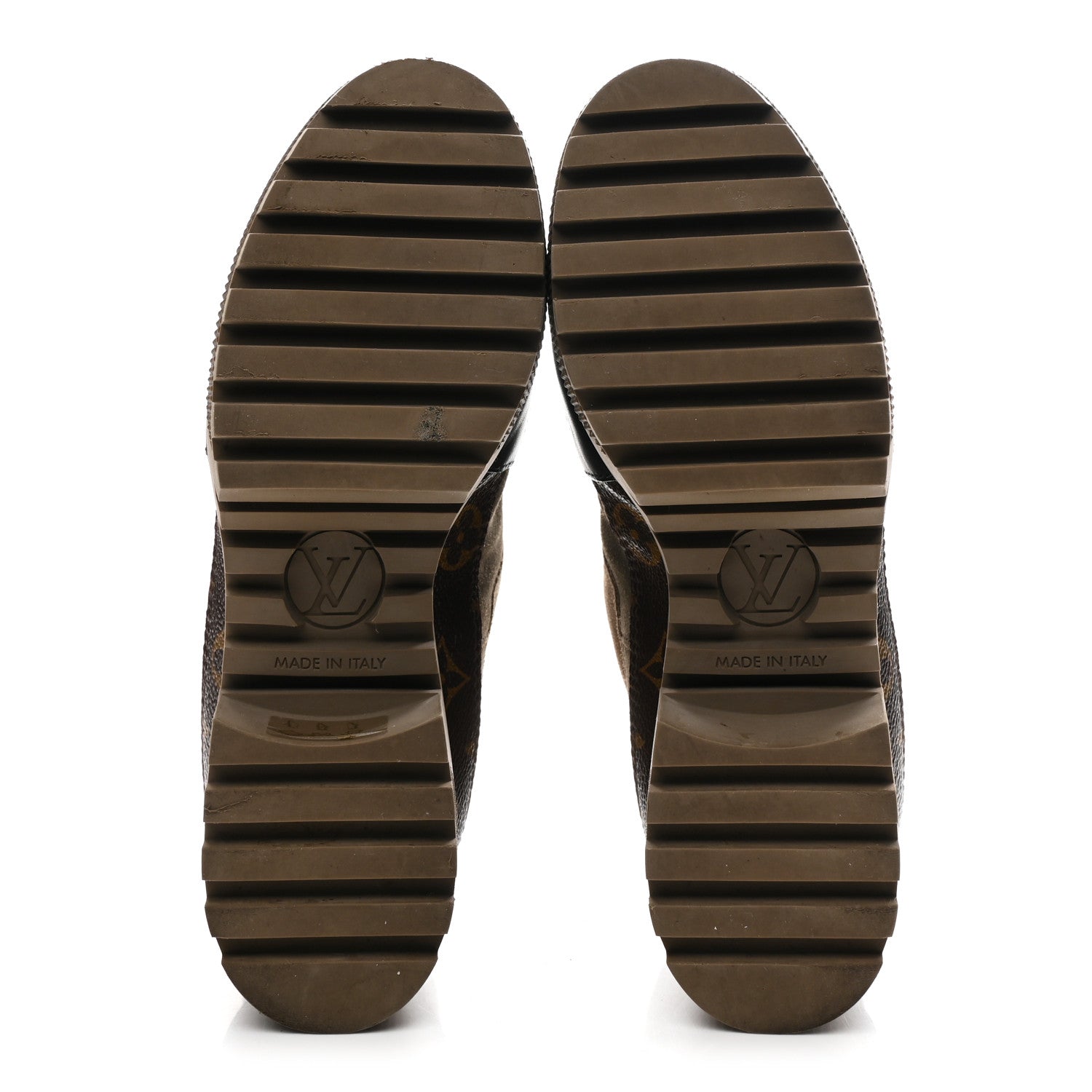 Louis Vuitton Suede Calfskin Monogram Laureate Platform Desert Boots 36 Taupe 6 of 9