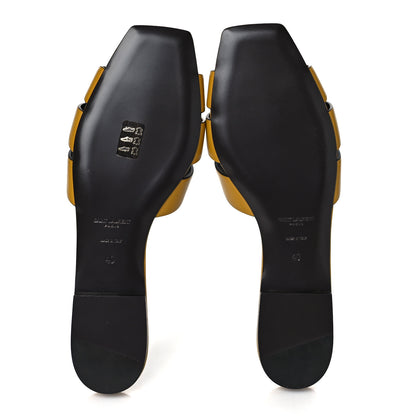 Saint Laurent Calfskin Tribute 05 Slide Sandals 40 Safari Kaki 6 of 8