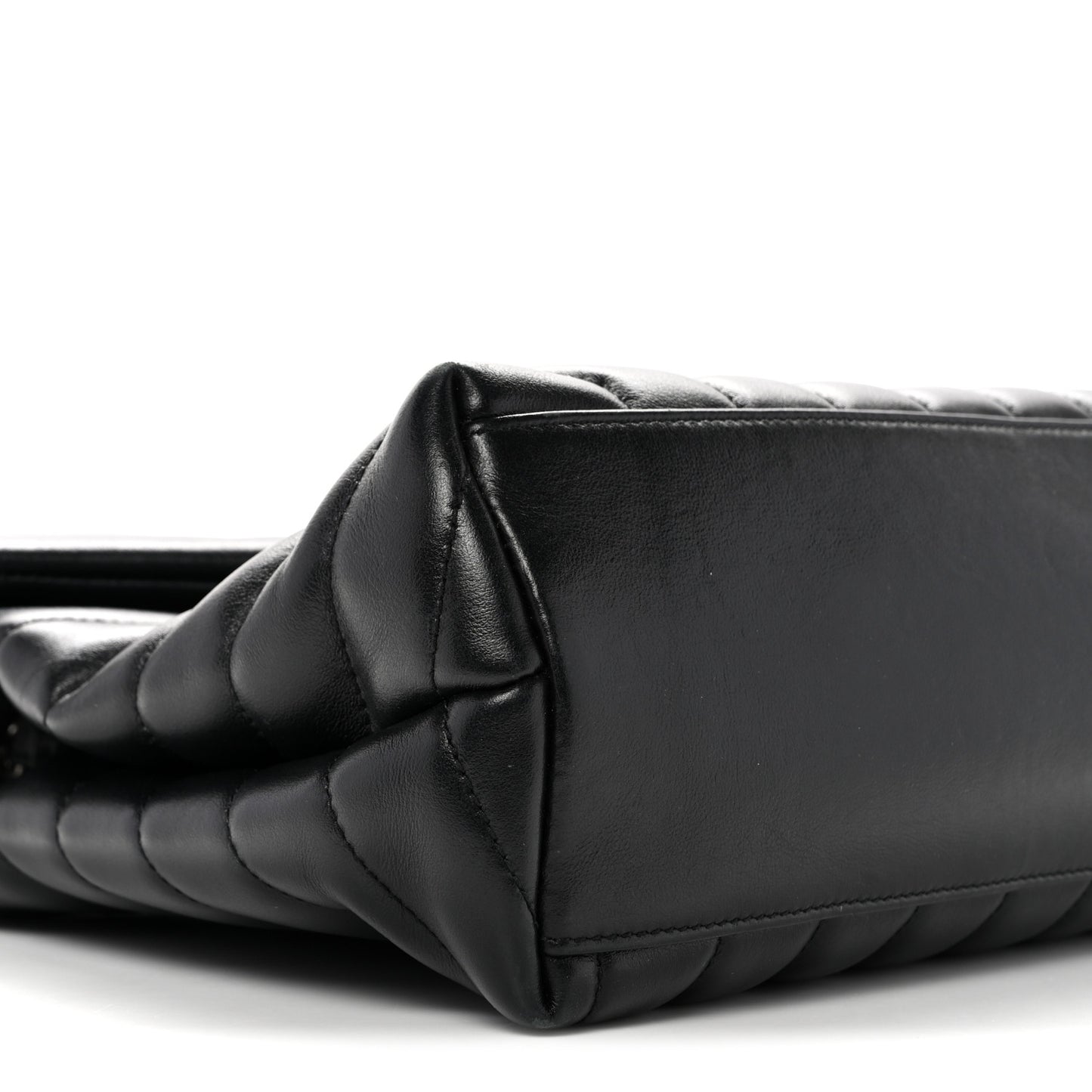 Calfskin Y Quilted Monogram Medium Loulou Chain Satchel Black