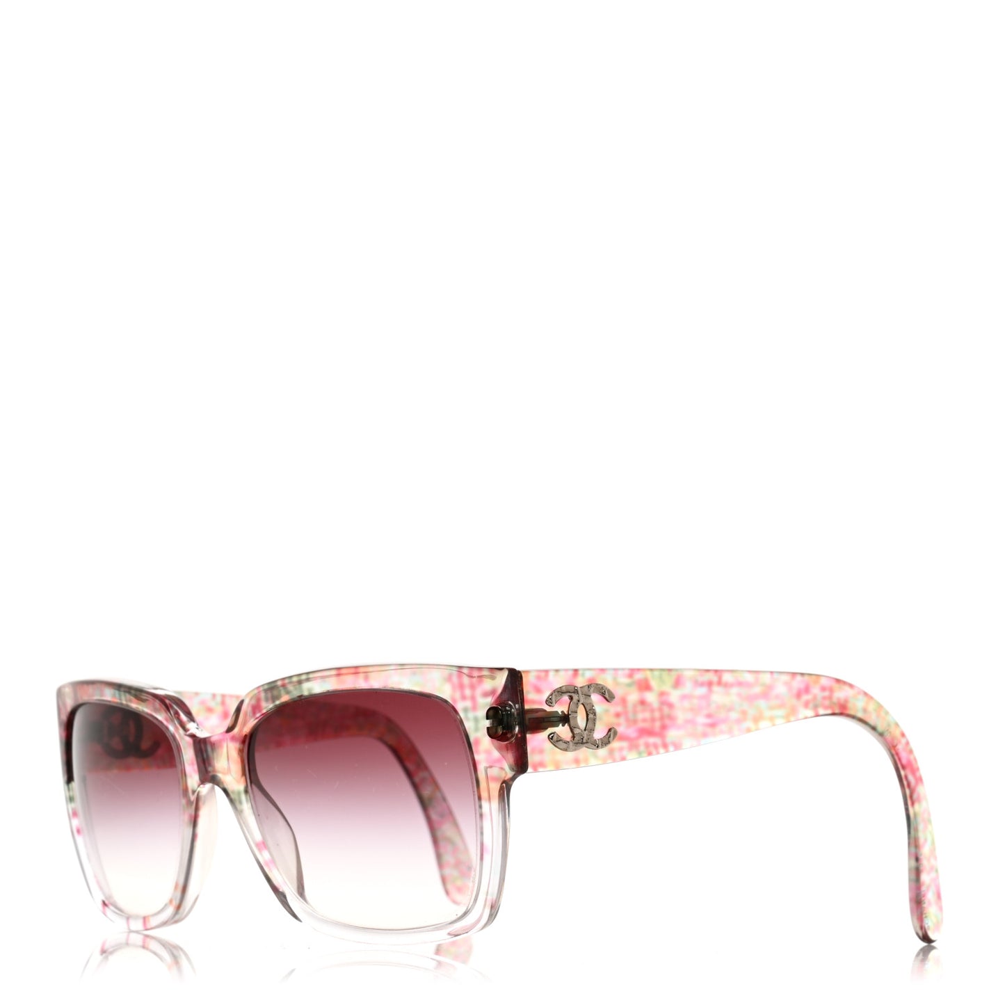 Acetate Multicolor Tweed CC Sunglasses 5220 Pink