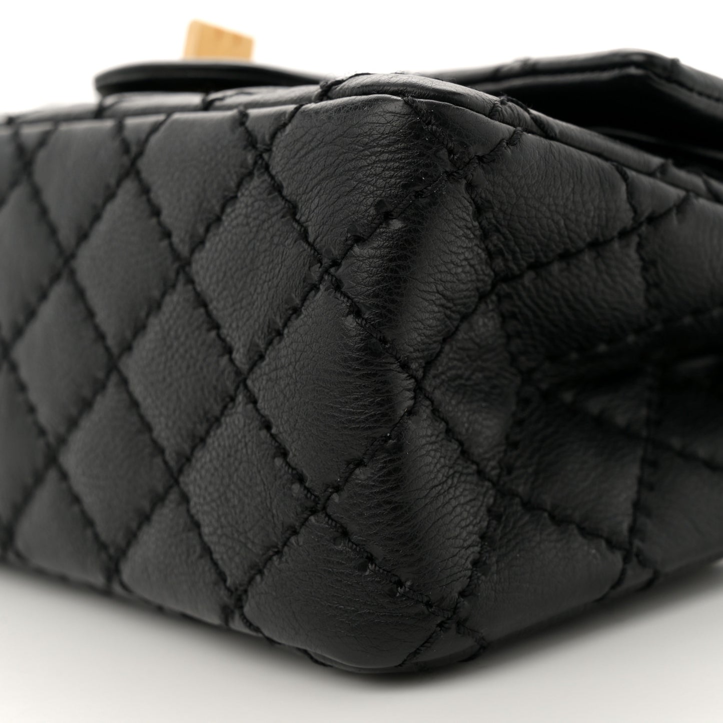 Calfskin Double Stitch 2.55 Reissue 224 Flap Black