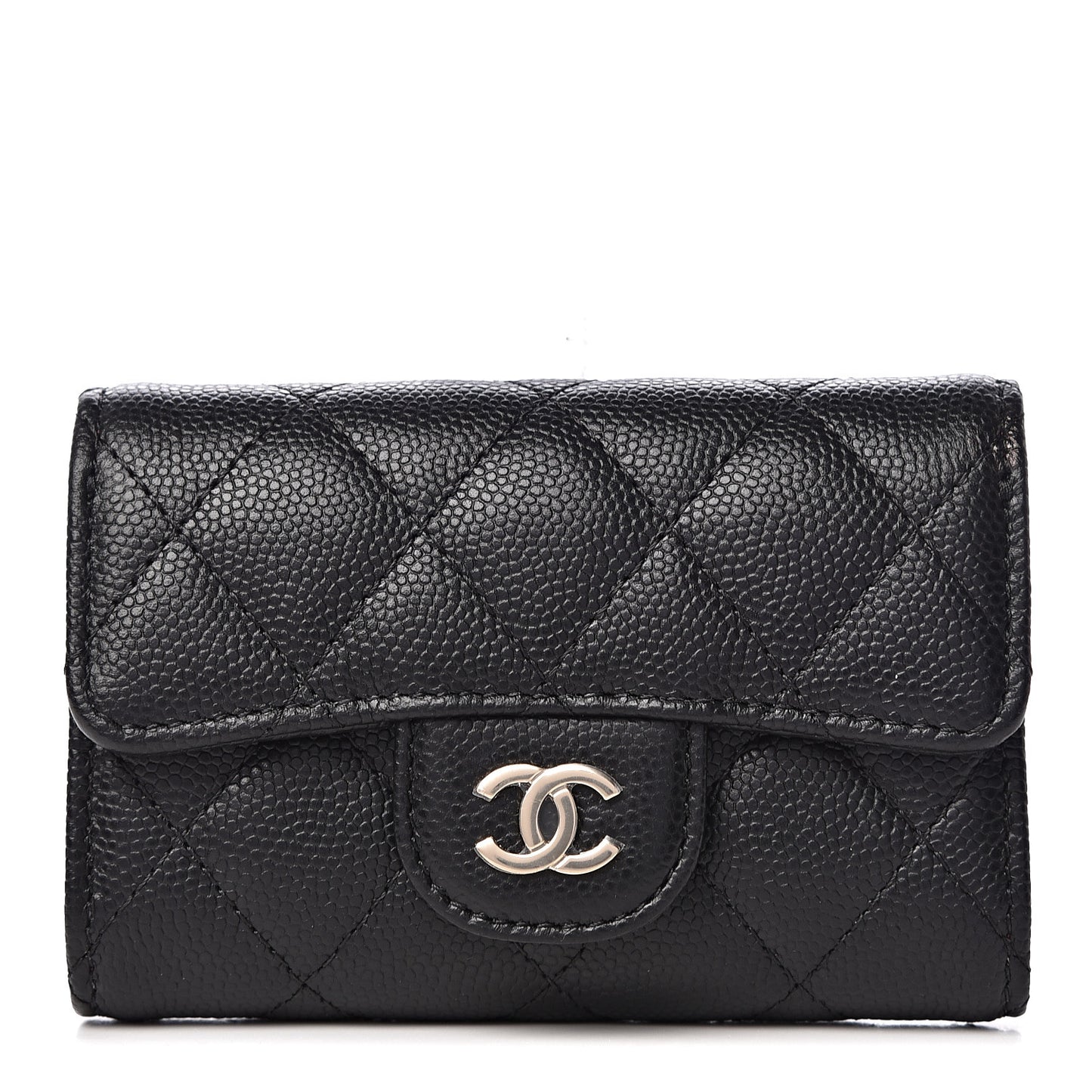 Caviar Quilted Classic 4 Key Holder Wallet Black