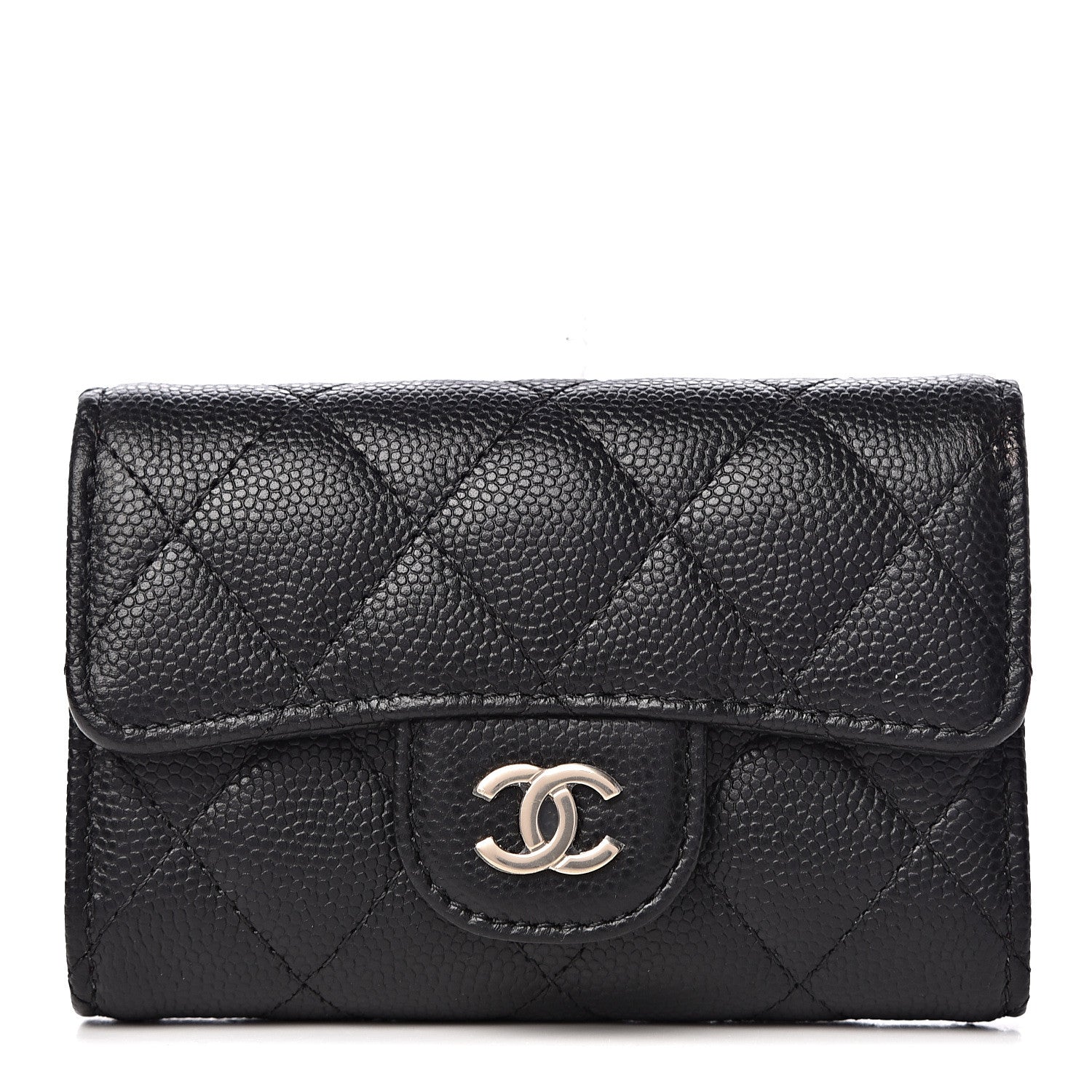 Chanel Caviar Quilted Classic 4 Key Holder Wallet Black 1 of 10