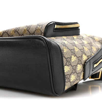 Gucci GG Supreme Monogram Bees Print Small Day Backpack Beige Oro Black 9 of 9