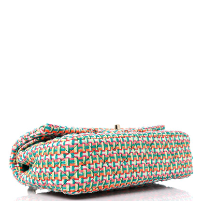Chanel Tweed Quilted Medium Double Flap Multicolor Green 4 of 9