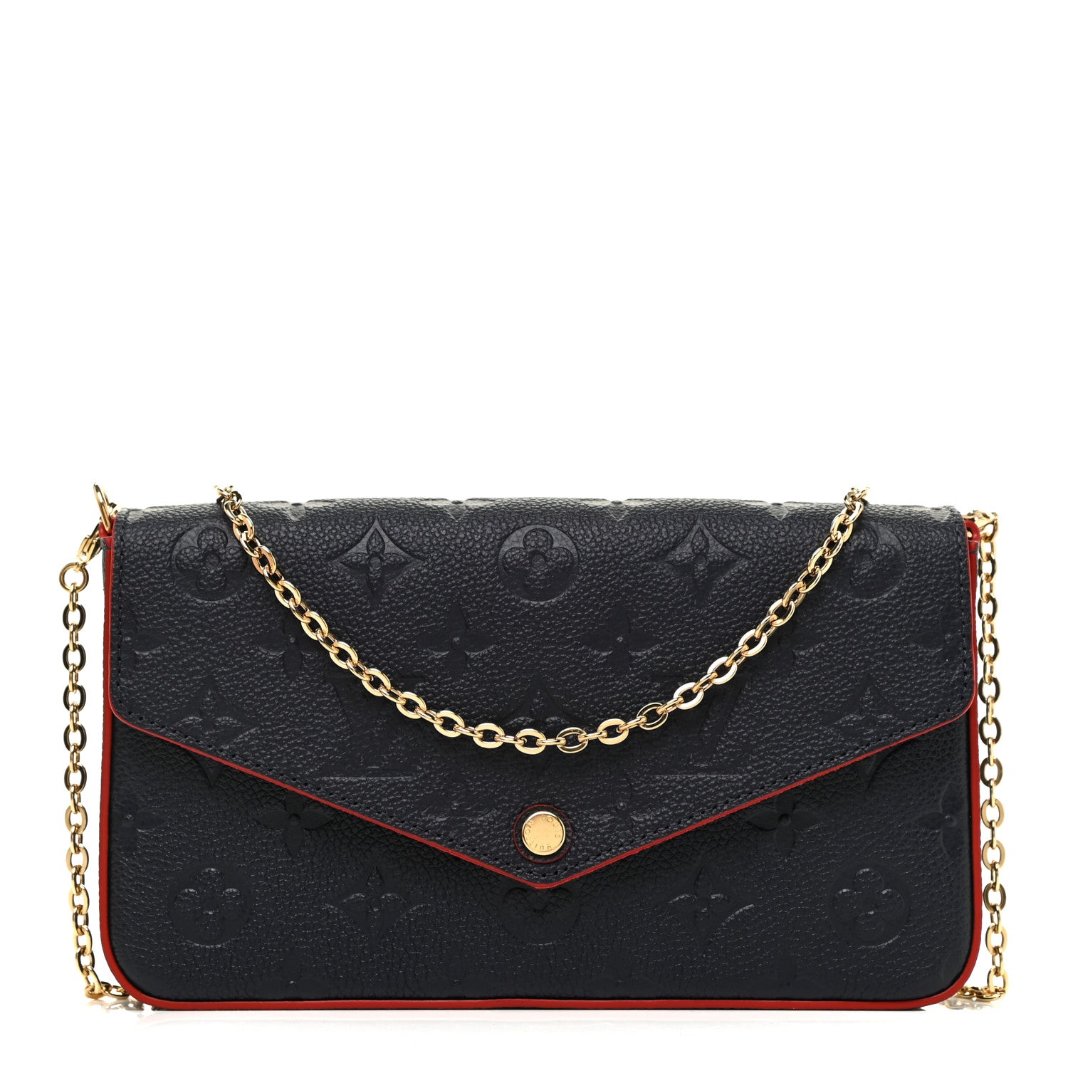 Louis Vuitton Empreinte Pochette Felicie Chain Wallet Marine Rouge 1 of 12