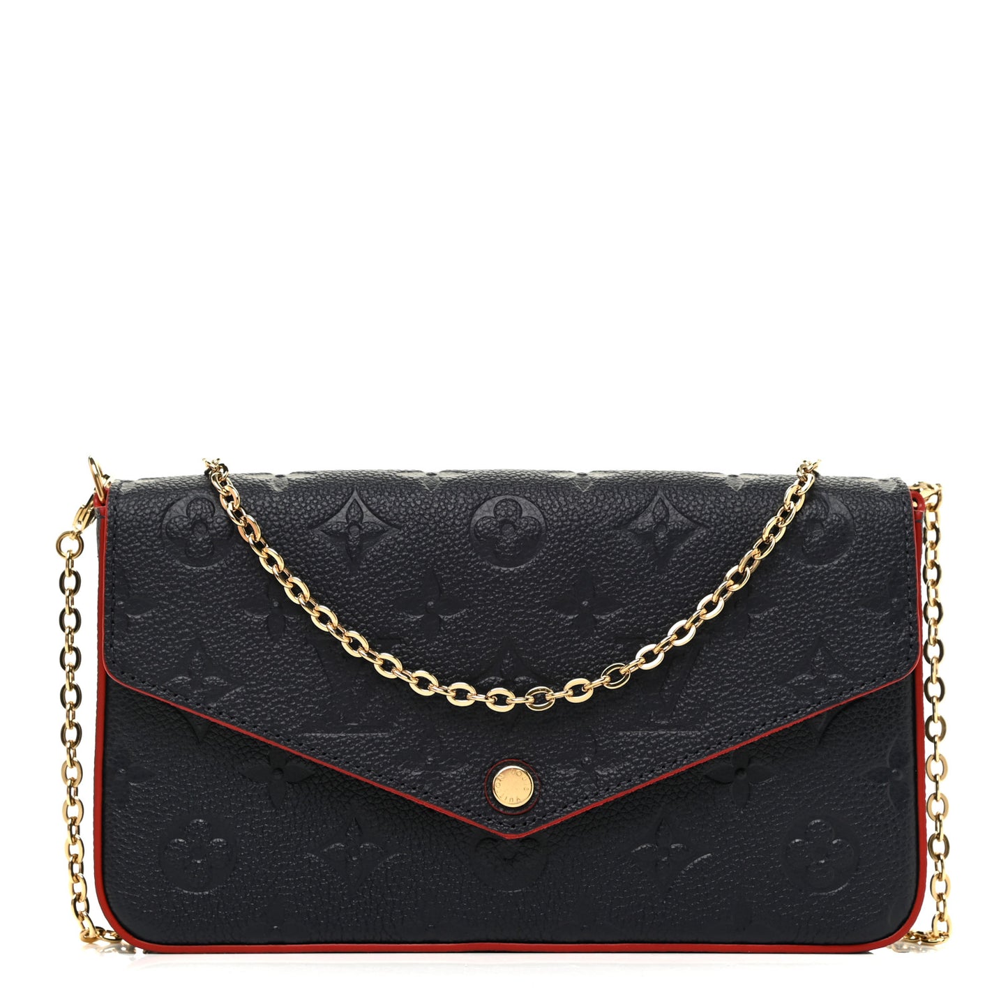 Empreinte Pochette Felicie Chain Wallet Marine Rouge