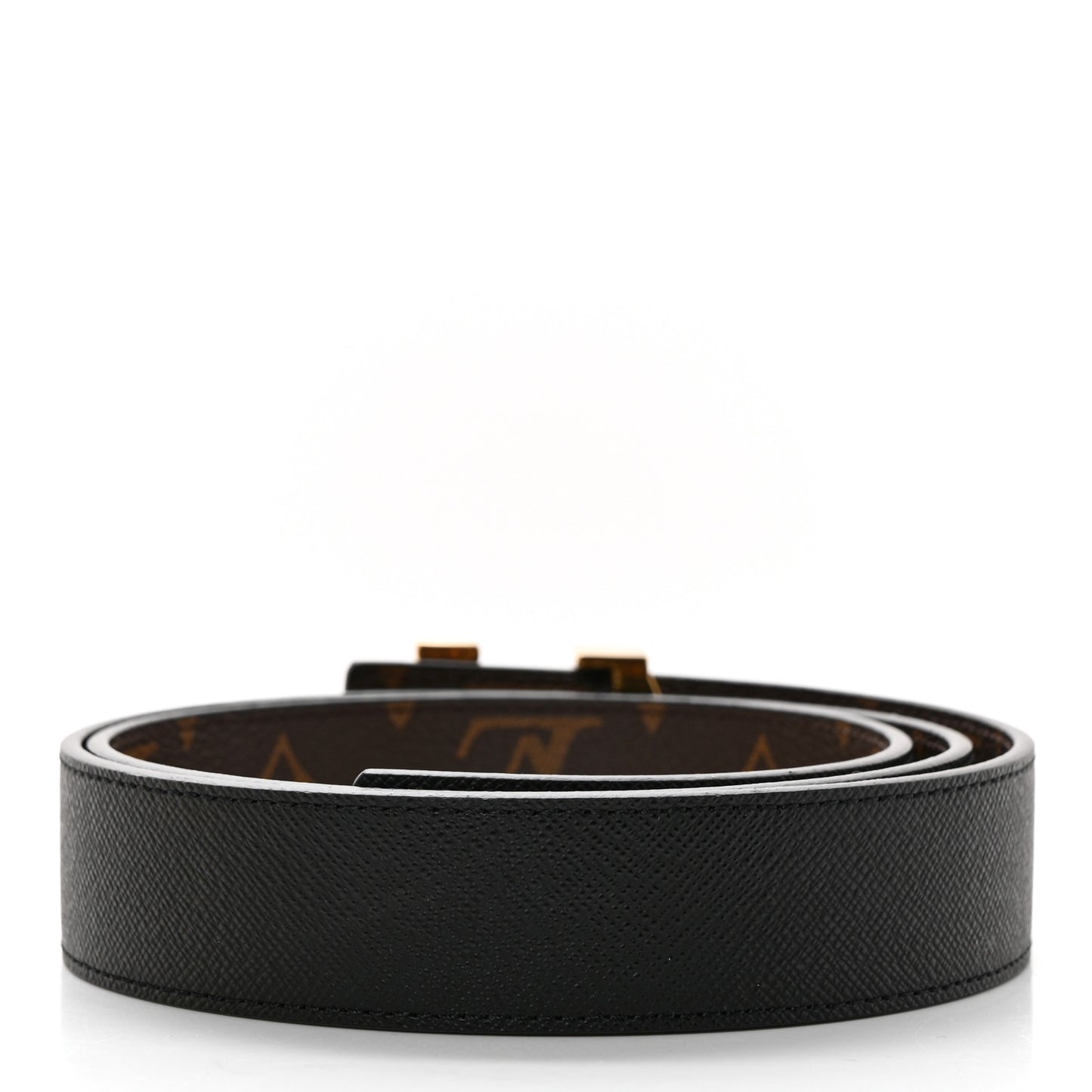 Calfskin Monogram 30mm LV Initiales Reversible Belt 85 34 Black