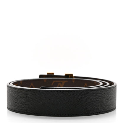Louis Vuitton Calfskin Monogram 30mm LV Initiales Reversible Belt 85 34 Black 2 of 6