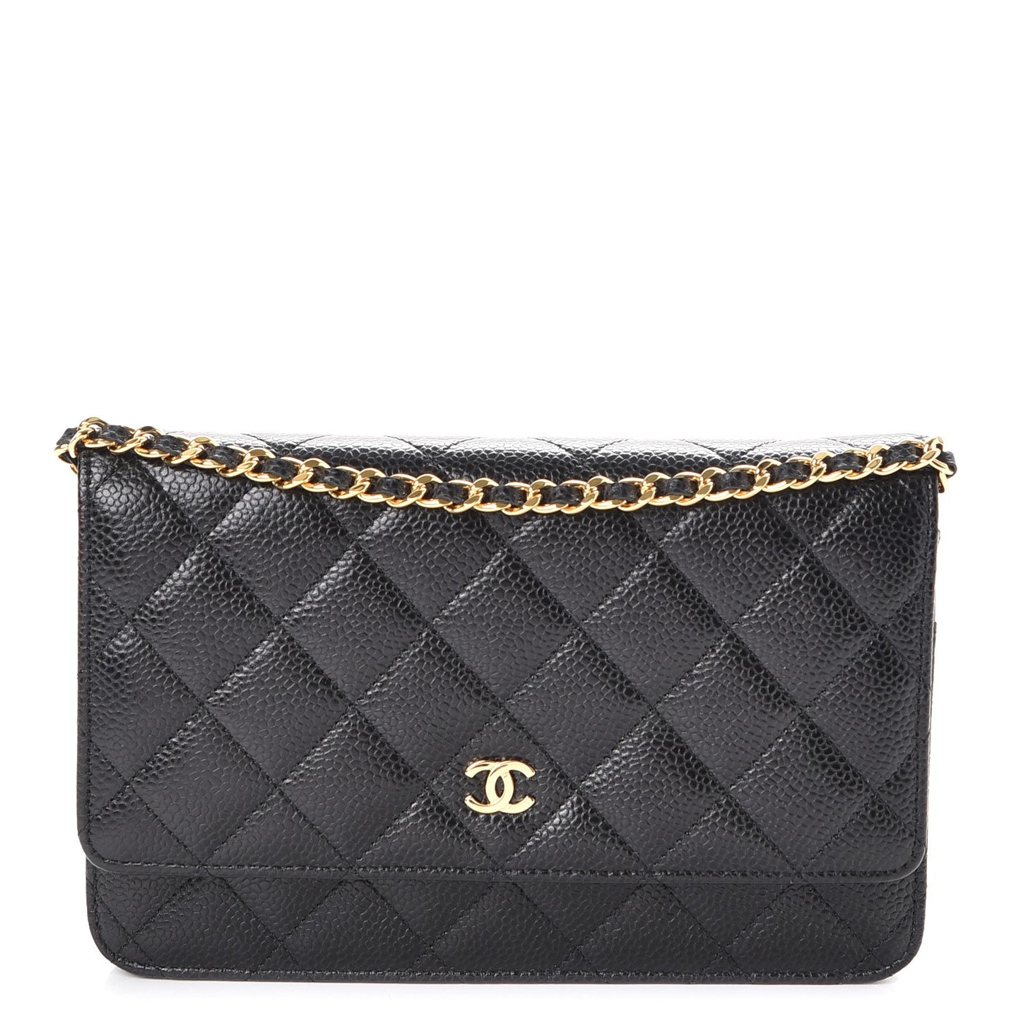 Caviar Quilted Wallet On Chain WOC Black