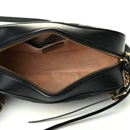 Gucci Calfskin Matelasse Small GG Marmont Chain Shoulder Bag Black 4 of 7