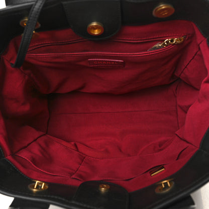 Chanel Calfskin Small Deauville Tote Black 5 of 11