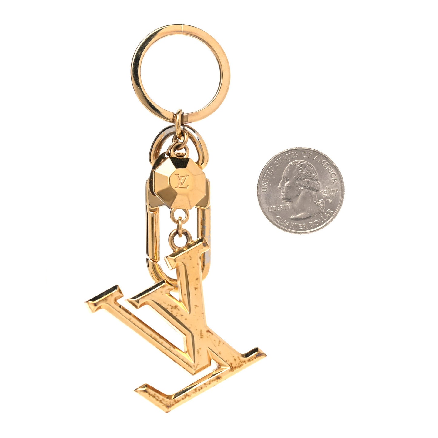 LV Facettes Bag Charm Key Holder Gold