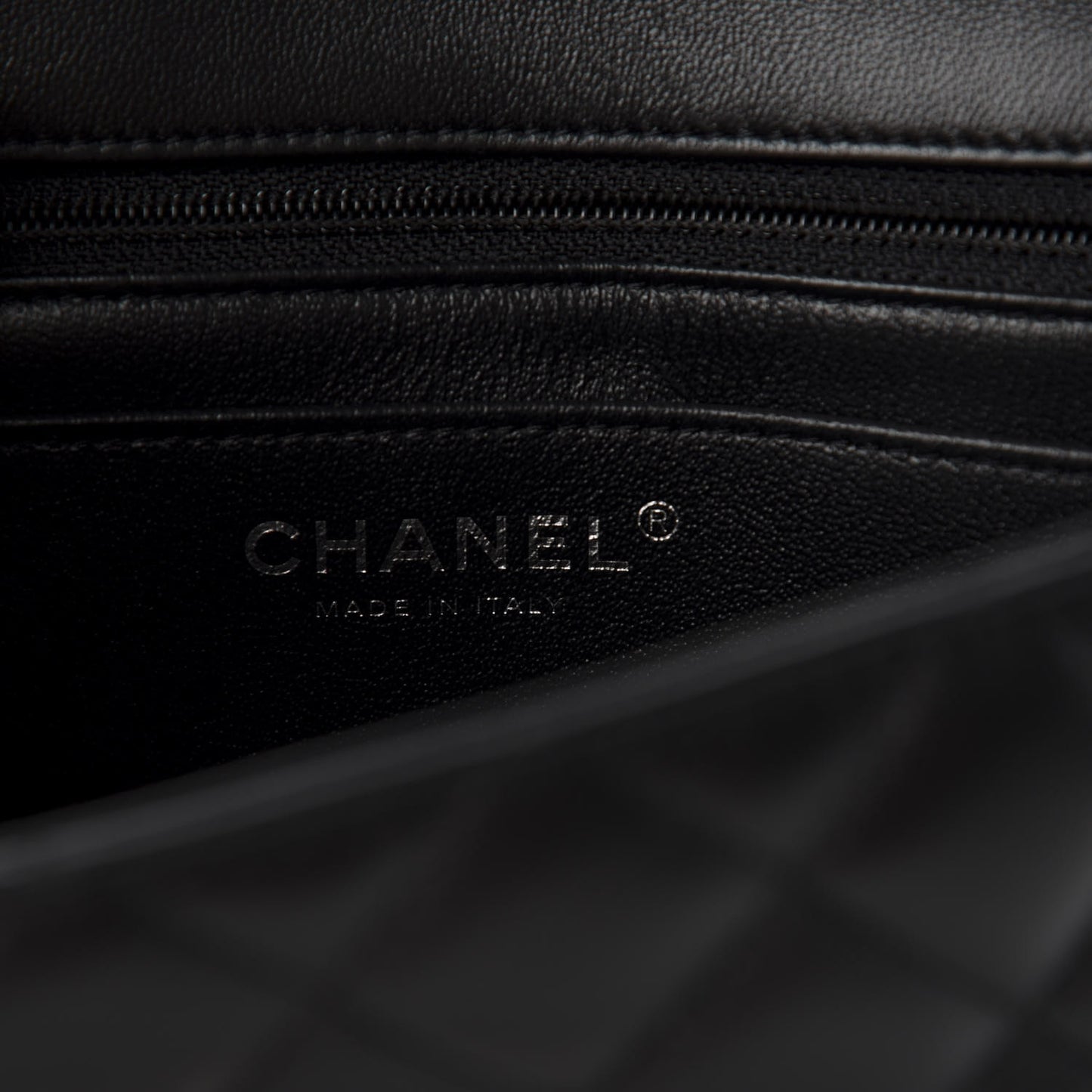 Lambskin Quilted Mini Rectangular Flap Black