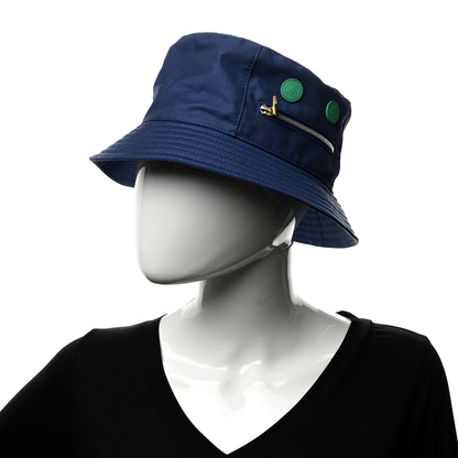 Hermes Gabardine Cotton Swift Bob Elvis Robot Bucket Hat 58 Bleu 2 of 9