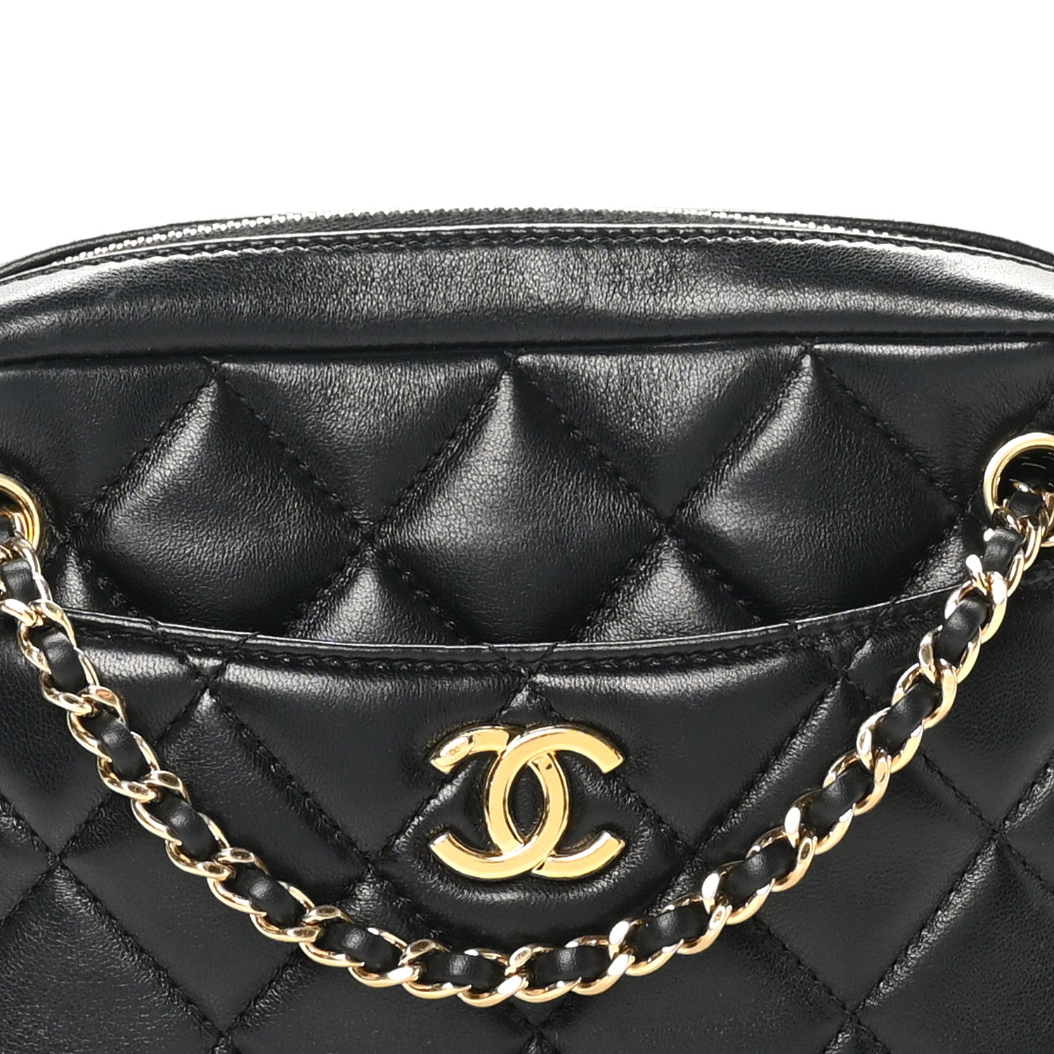 Chanel Shiny Lambskin Quilted Mini Camera Case Black 8 of 10