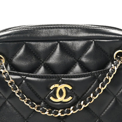 Chanel Shiny Lambskin Quilted Mini Camera Case Black 8 of 10