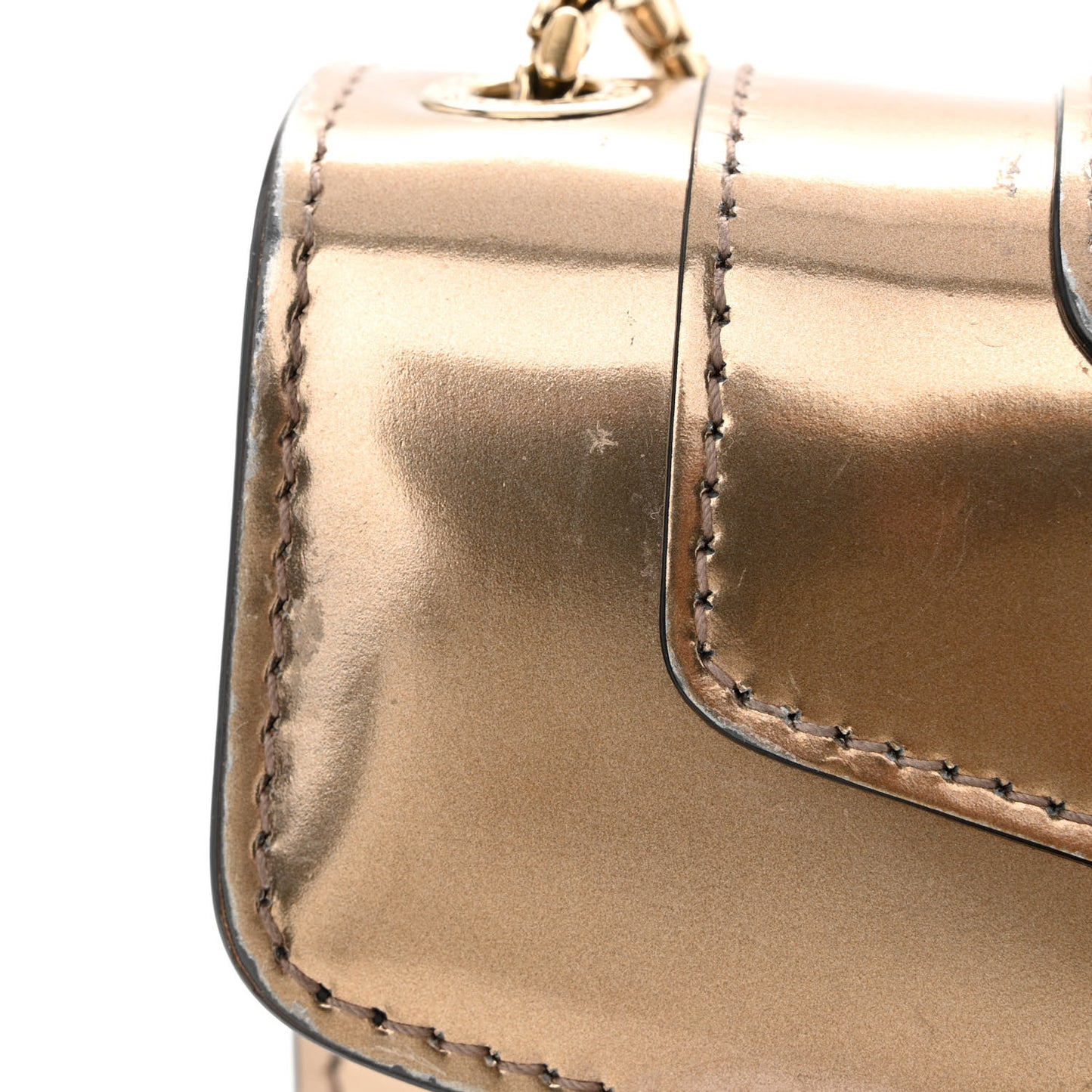 Metallic Calfskin Serpenti Forever Crossbody Bag Bronze