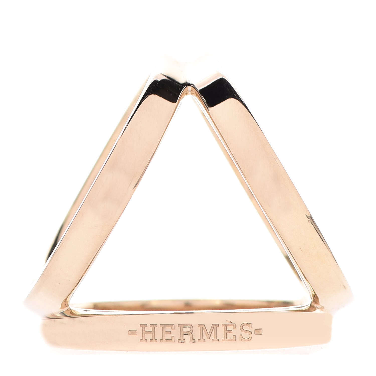 Hermes Permabrass Rose Gold Plated Trio Scarf Ring 1 of 4