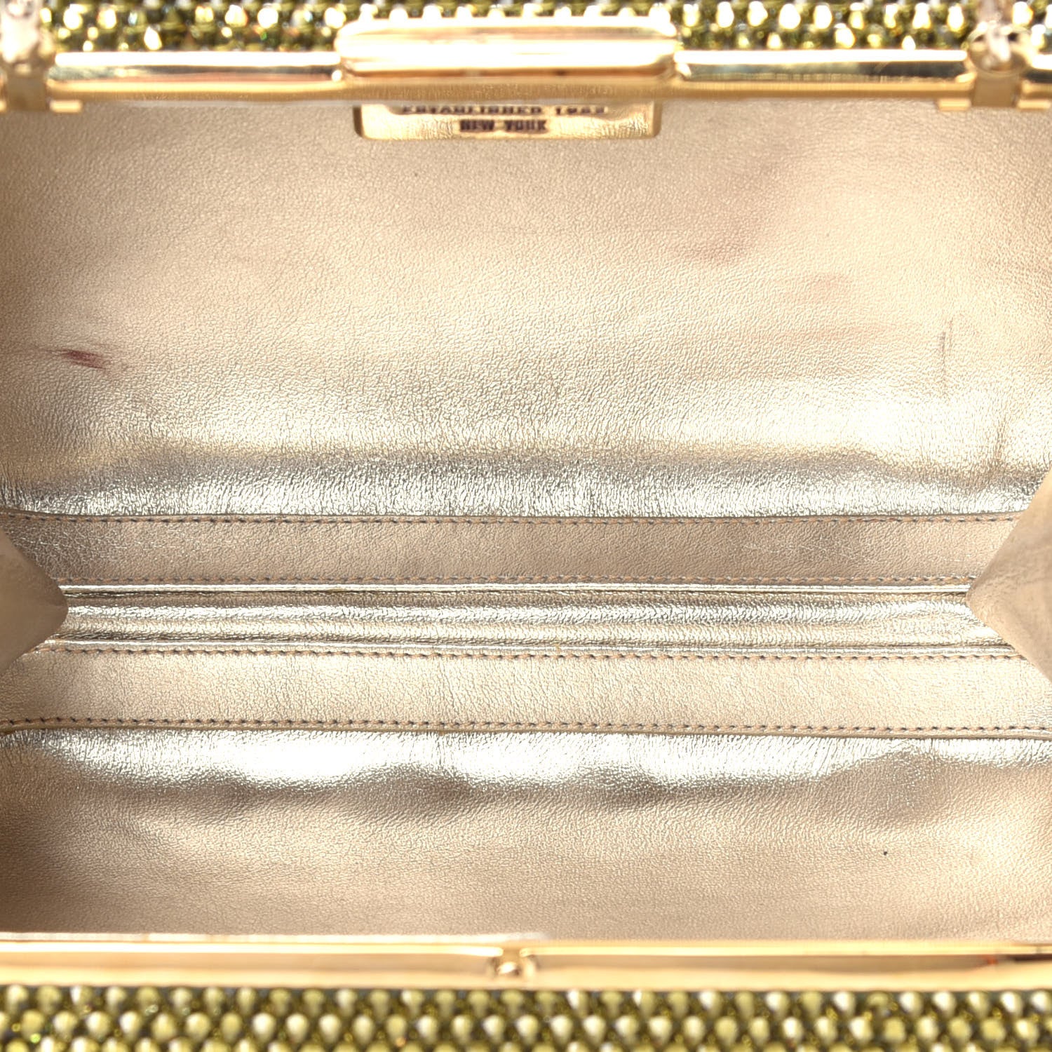 Judith Leiber Swarovski Crystal Minaudiere Clutch Gold 8 of 13