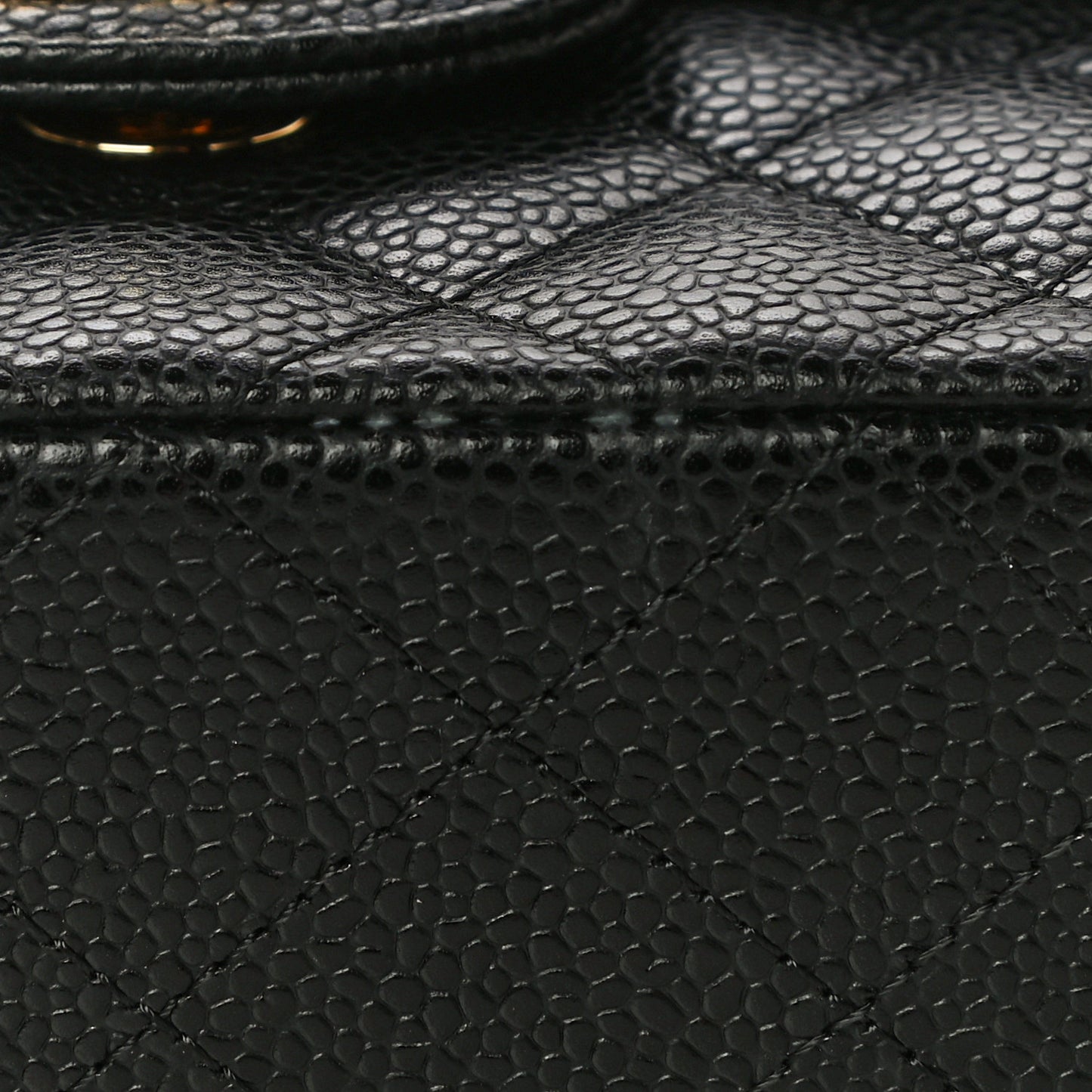 Caviar Quilted Small Double Flap Black