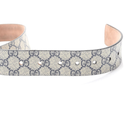 Gucci GG Supremem Monogram Selleria Calfskin Square Spur 40mm Belt 95 38 Beige Blue 3 of 10
