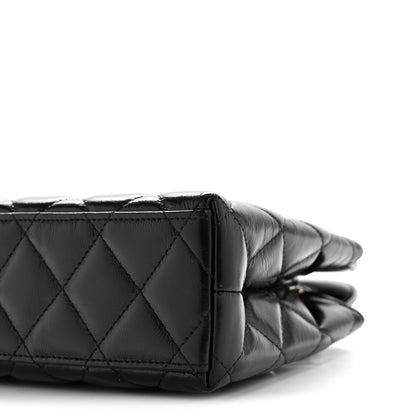 Chanel Shiny Aged Calfskin Quilted Nano Kelly Shopper Black 10 of 12