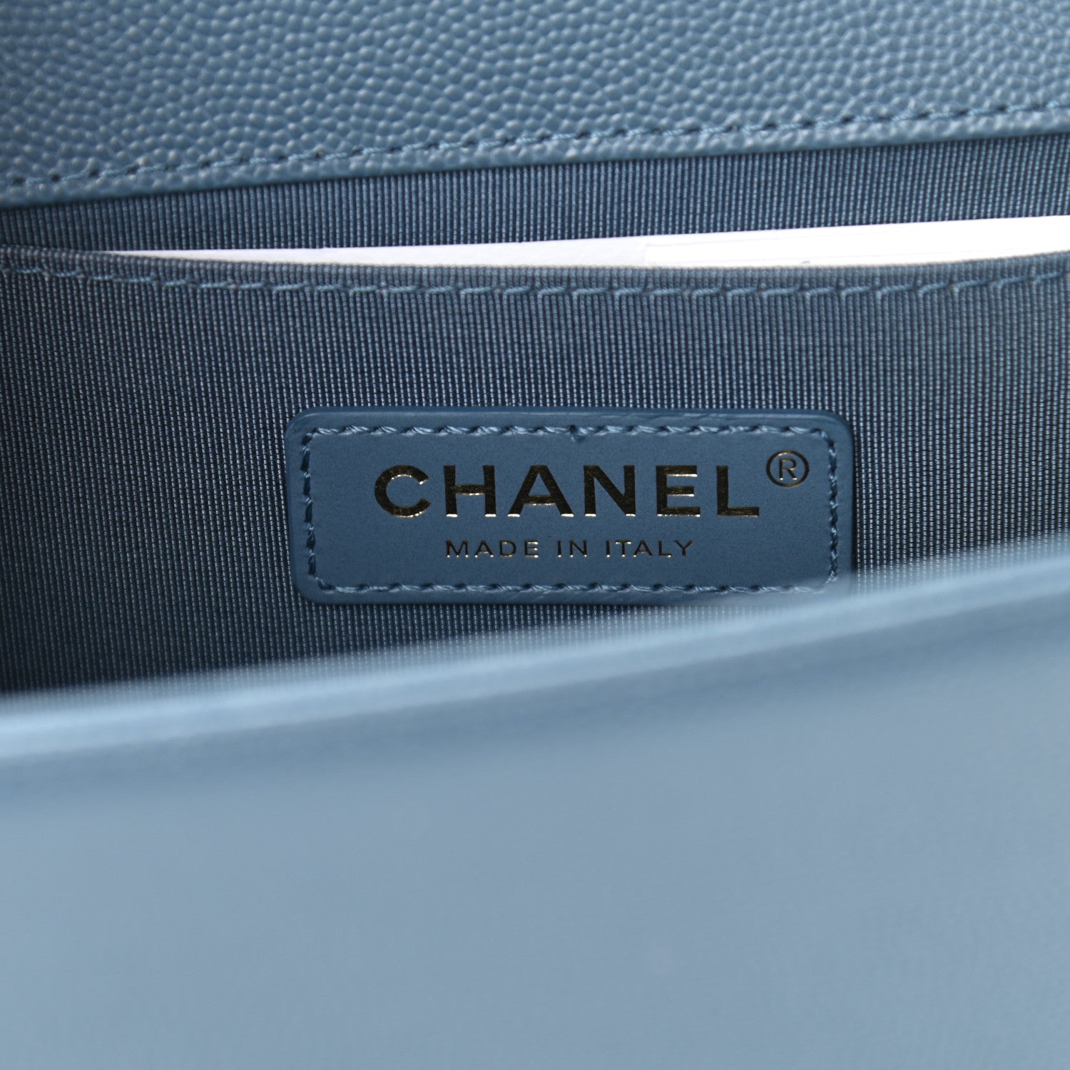 Chanel Caviar Chevron Quilted Medium Boy Flap Blue 6 of 11