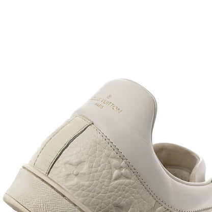 Louis Vuitton Grained Calfskin Embossed Monogram Mens Luxembourg Sneakers 10.5 White 10 of 11
