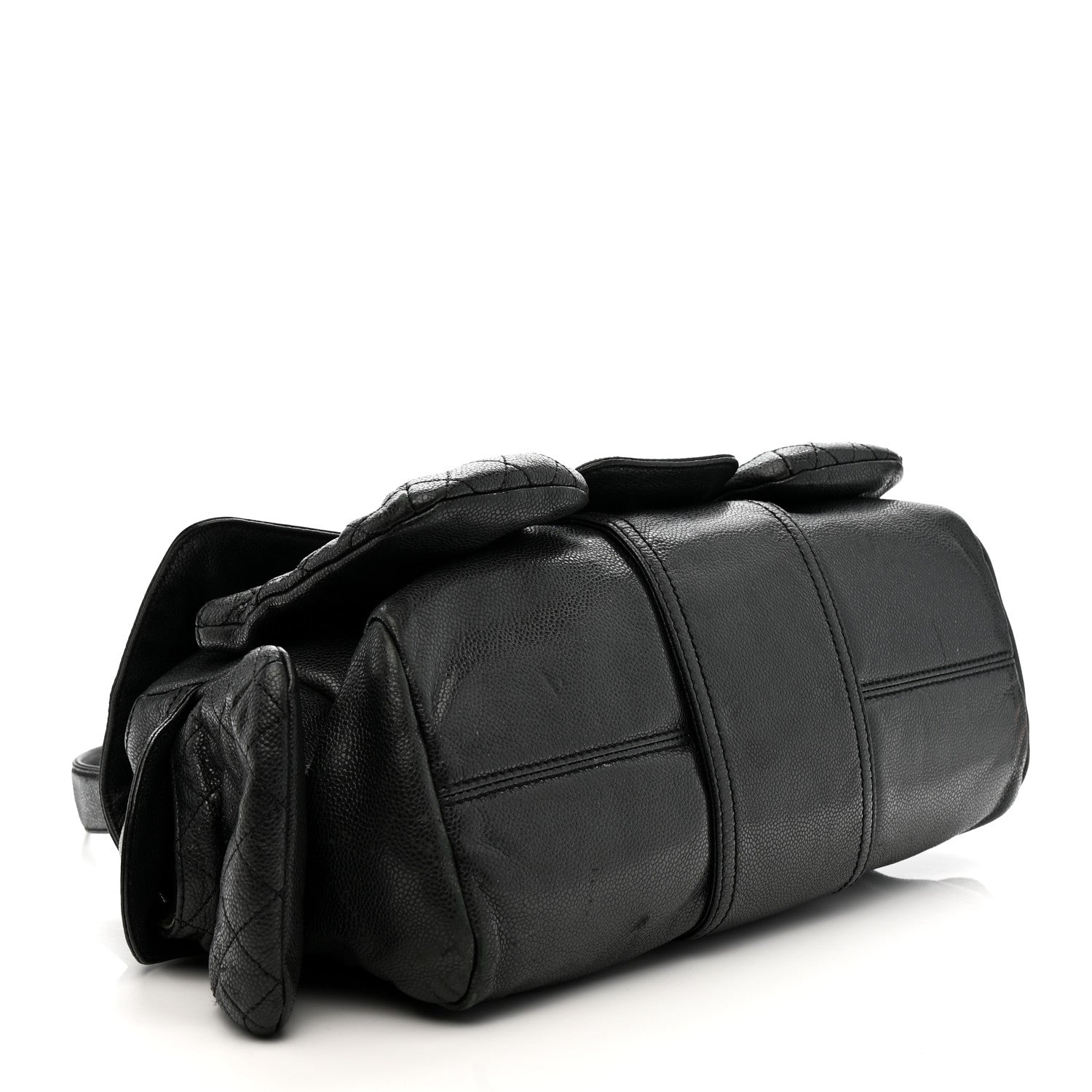 Chanel Glazed Caviar Large Coco Rider Flap Hobo Black 4 of 13
