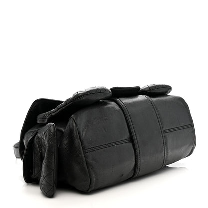 Chanel Glazed Caviar Large Coco Rider Flap Hobo Black 4 of 13