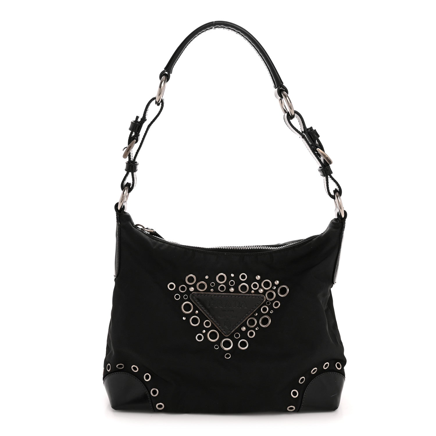 Prada Nylon Vela Grommet Tote Black 1795623 – FASHIONPHILE