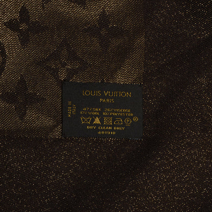 Louis Vuitton Silk Lurex Wool Monogram Shine Shawl Brown 5 of 5