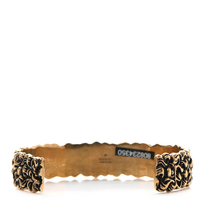 Gucci Metal Lion Mane Cuff Bracelet S Aged Gold 3 of 7