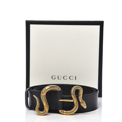Gucci Calfskin Snake Belt 95 38 Black 8 of 8