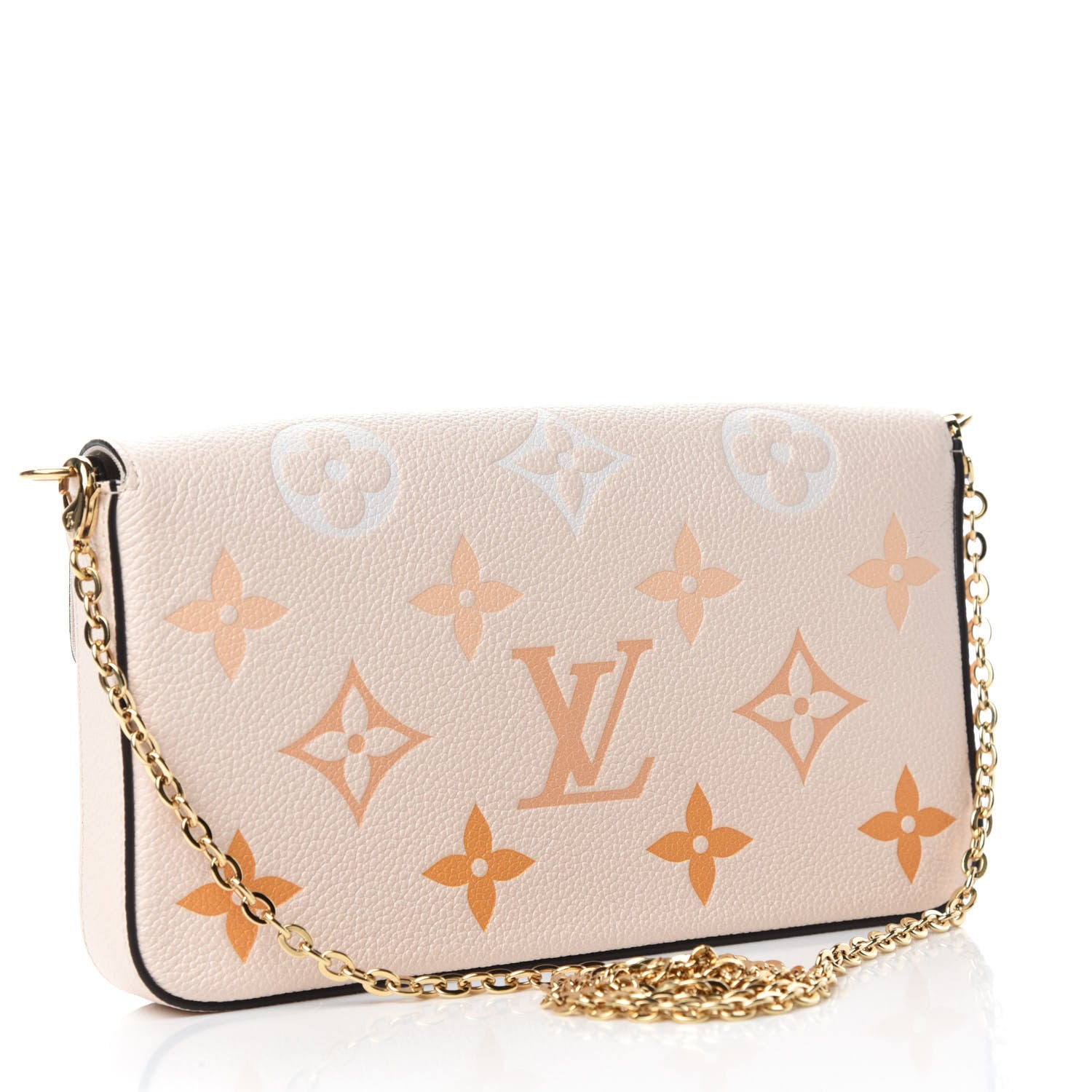 Louis Vuitton Empreinte Monogram Giant By The Pool Felicie Pochette Chain Wallet Cream Saffron 3 of 11