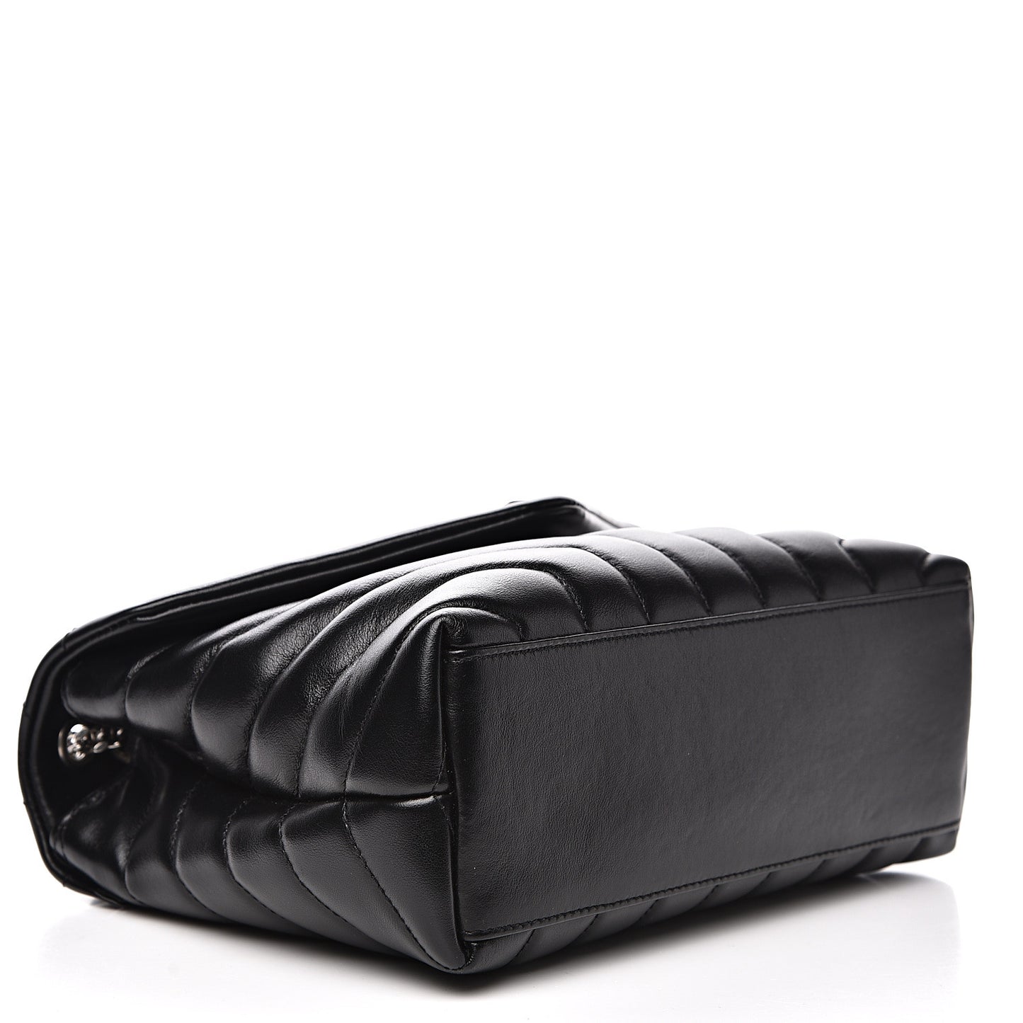Calfskin Y Quilted Monogram Small Loulou Chain Satchel Black