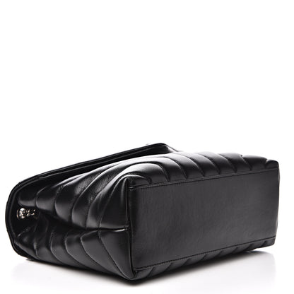 Saint Laurent Calfskin Y Quilted Monogram Small Loulou Chain Satchel Black 3 of 9