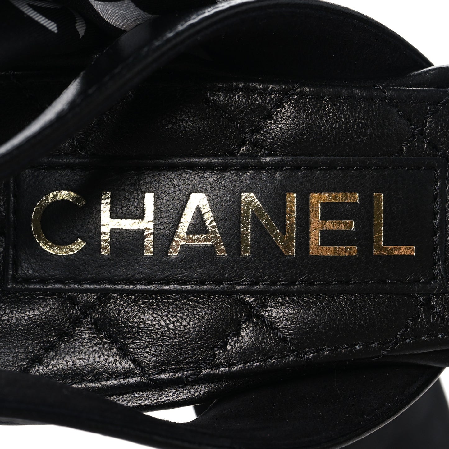 Lambskin Silk CC Wrap Ankle Sandals 38.5 Black