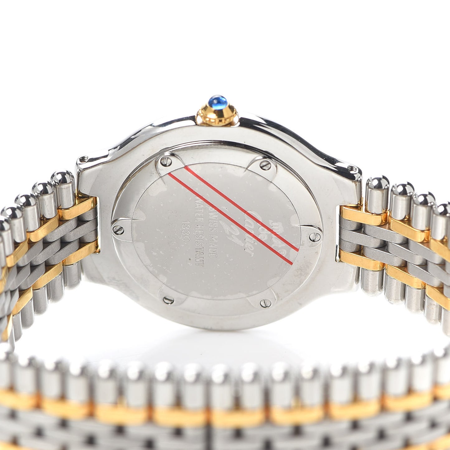Stainless Steel 18K Yellow Gold 28mm Must De 21 Bullet Link Quartz Watch