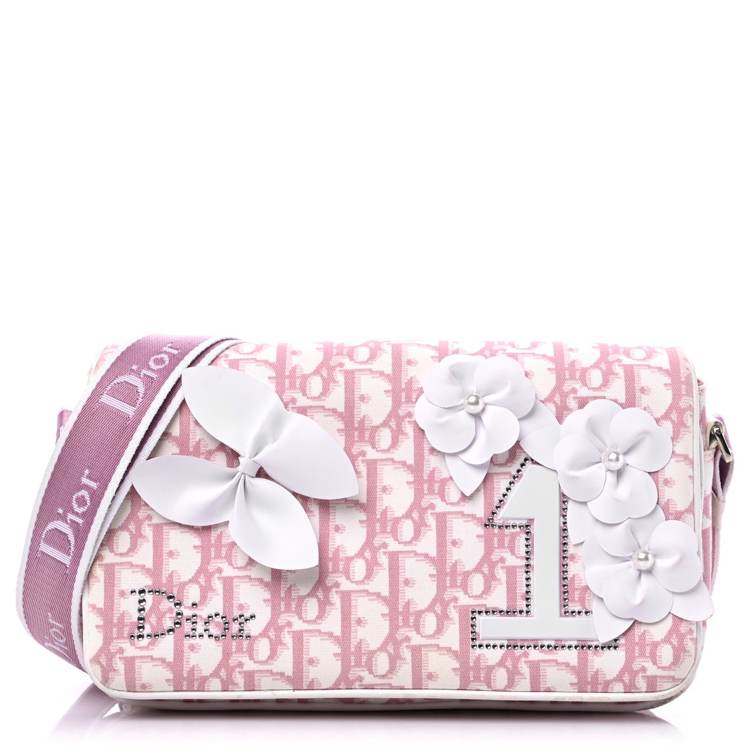 Christian Dior Monogram Girly Flap Reporter Rose Clair 1 of 17