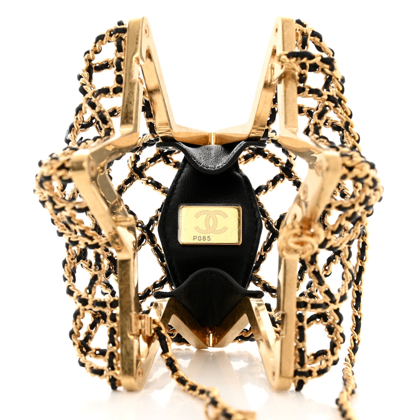 Metal CC Star Minaudiere Crossbody Gold Black
