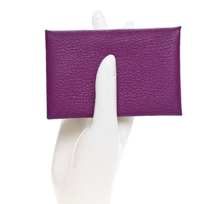 Hermes Chevre Mysore Calvi Card Case Anemone 3 of 8