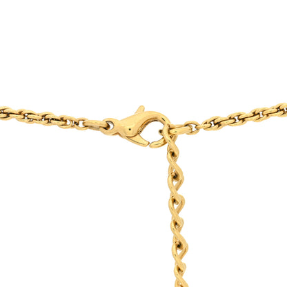 Christian Dior Crystal Logo Necklace Gold 4 of 5