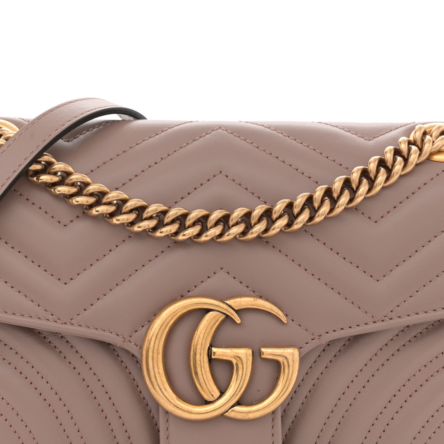 Gucci Calfskin Matelasse Small GG Marmont Shoulder Bag Porcelain Rose 8 of 10