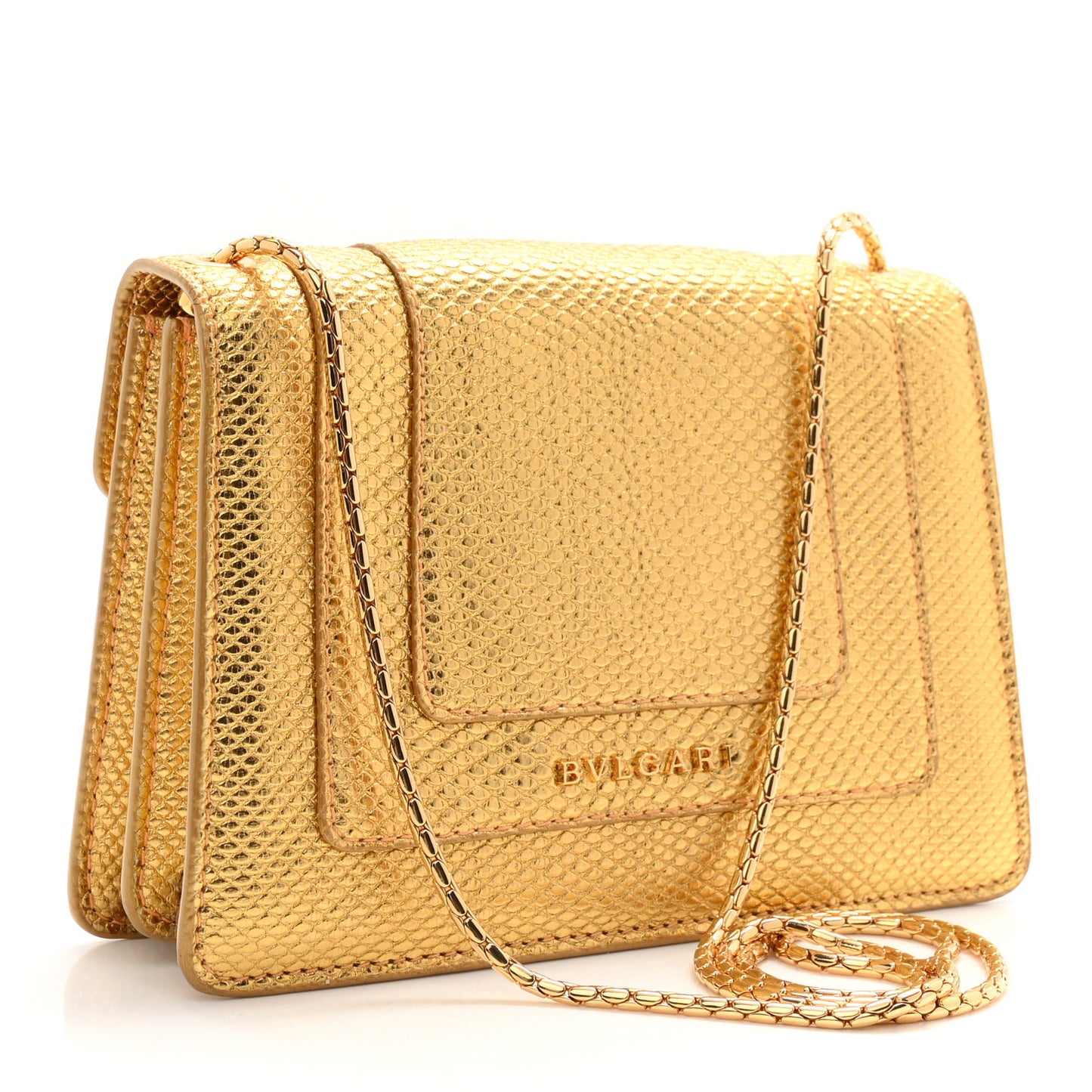 Metallic Karung Serpenti Forever Crossbody Gold