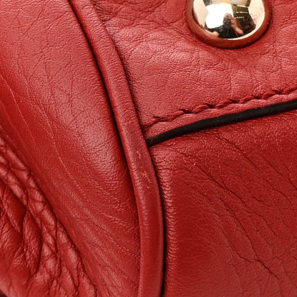 Gucci Pebbled Calfskin Medium Bamboo Shopper Tote Red 13 of 13