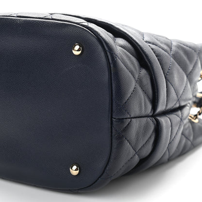 Chanel Caviar Quilted Rolled Up Bucket Drawstring Bag Navy 9 of 9